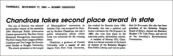 [Summit Observer, November 1994]